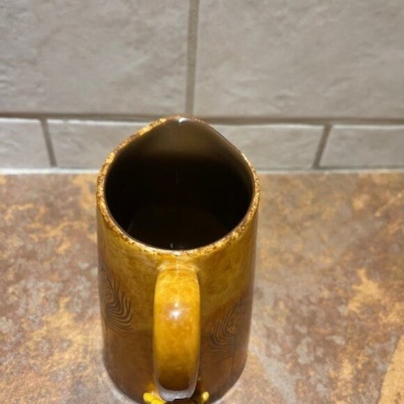 Grasslands Road Vintage Pitcher with Feather Pattern Hand Painted Pottery - Picture 6 of 7
